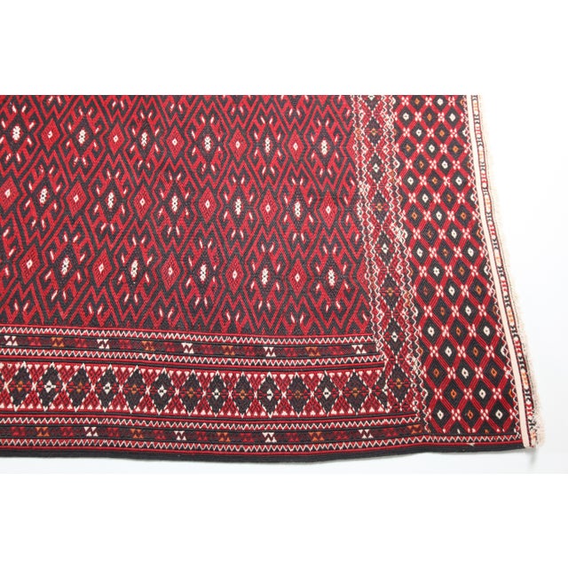 Large Vintage Yamut Flatweave Kilim - Natural Vegetable Dyes - 6′10″ × 13′8″ For Sale In Tampa - Image 6 of 13