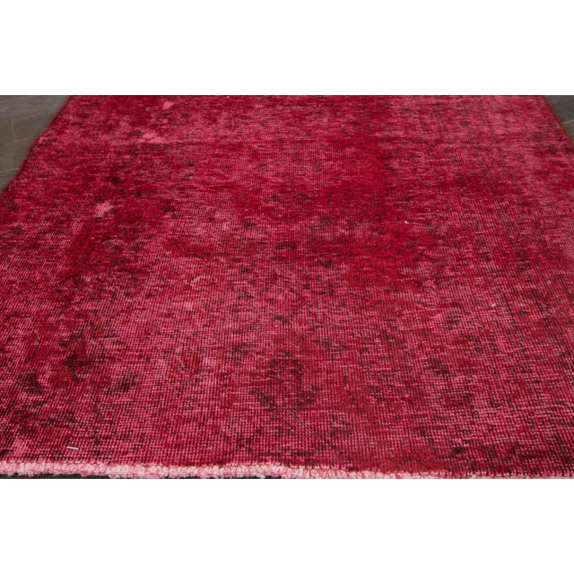Mid 20th Century Mid 20th Century Vintage Overdyed Scatter Wool Rug For Sale - Image 5 of 8