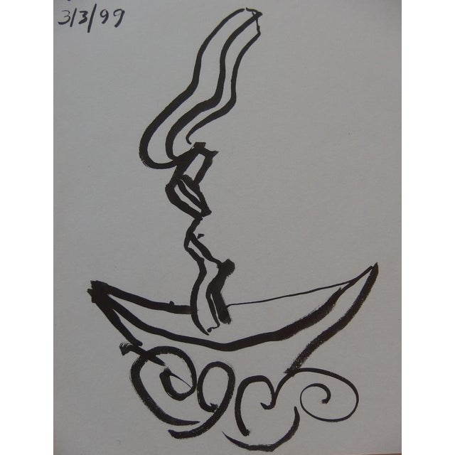 Hugh Weiss, Barque, Ink on Paper For Sale - Image 3 of 4