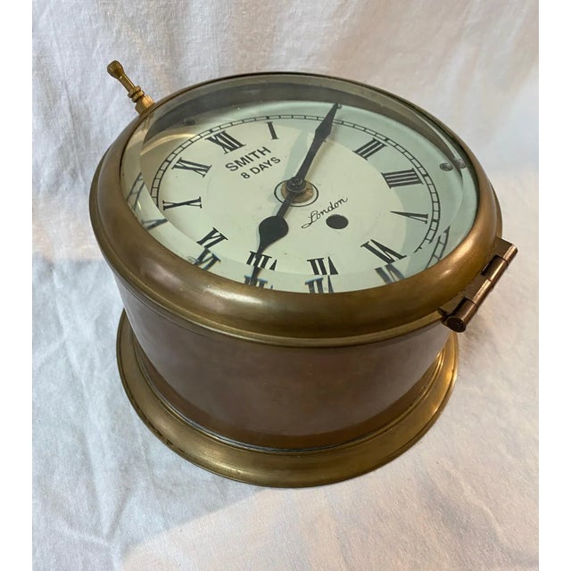 Nautical 1990s Brass Decorative Ship Clock For Sale - Image 3 of 9