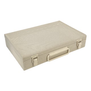 Vintage Italian Briefcase in Perforated Sheet Metal, 1980s For Sale