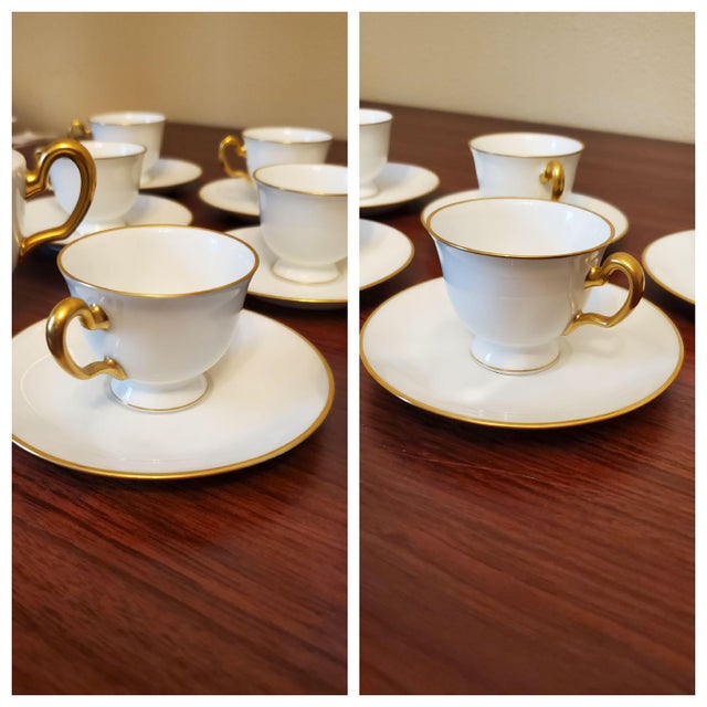 White Japanese Okura Oac Espresso Tea Set Cups Sugar Creamer - 18 PCS For Sale - Image 8 of 8