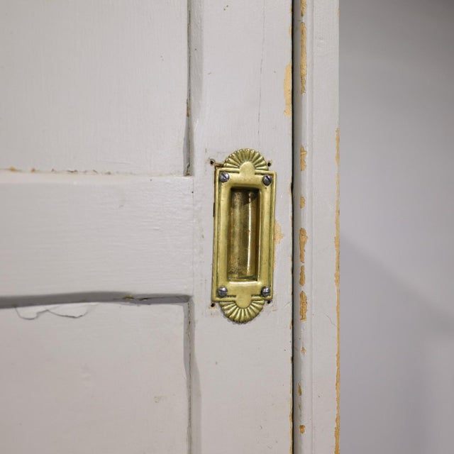 Massive Antique English Painted Pine Housekeeper’s Cupboard Sliding Doors - Circa 1880 For Sale - Image 15 of 15