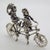 1970s Vintage Italian Handmade Silver Clown on Tandem Bicycle Figurine, 1970s For Sale - Image 5 of 10