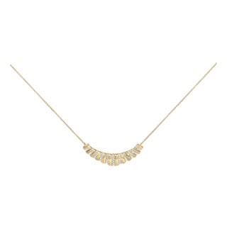 Gold Vermeil 1/10 Cttw Diamond Bold Ribbed Pendant Necklace For Sale