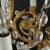 Elegant French Louis XVI gilt bronze 12 light chandelier with crystal and glass beads and drops. Electrified in the early...