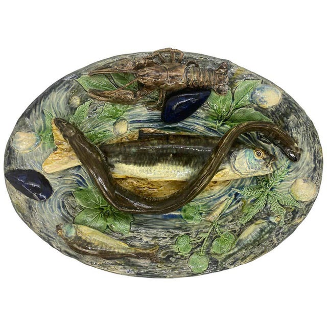 Large Palissy Ware Majolica Platter by Alfred Renoleau, French, Circa 1885 For Sale - Image 13 of 13