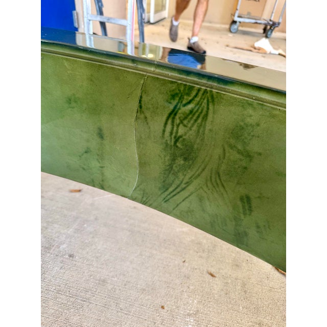 Late 20th Century Green Goatskin Goat Skin Enrique Garcel Designer Coffee Table For Sale In West Palm - Image 6 of 12