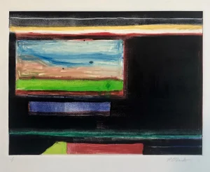 1997 Abstract Modernist Colorful Bold Monoprint Monotype Print