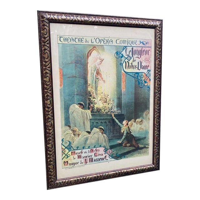 1904 Original Stone Lithograph Poster "Le Jongleur De Notre Dame" by Georges Rochegrosse For Sale