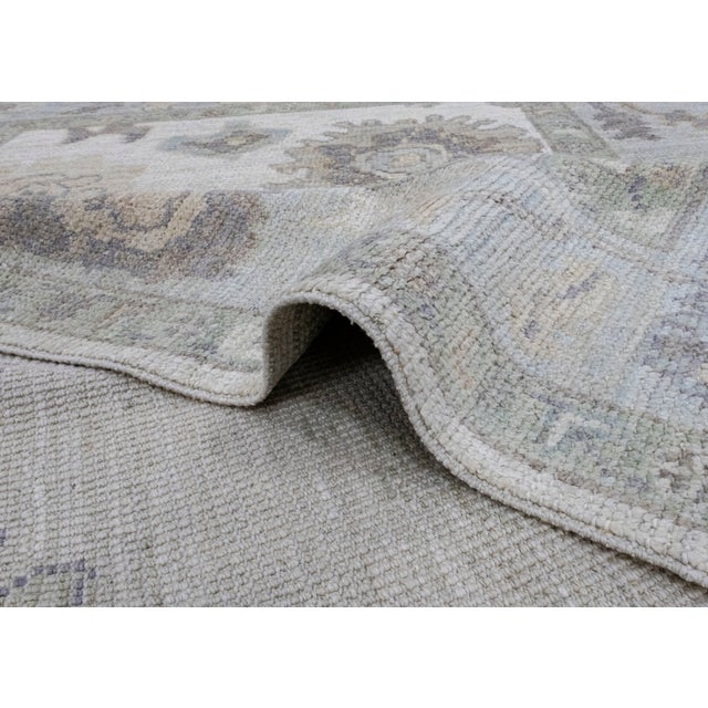 Army Green Turkish Oushak Rug 4'1" x 6' For Sale - Image 8 of 8