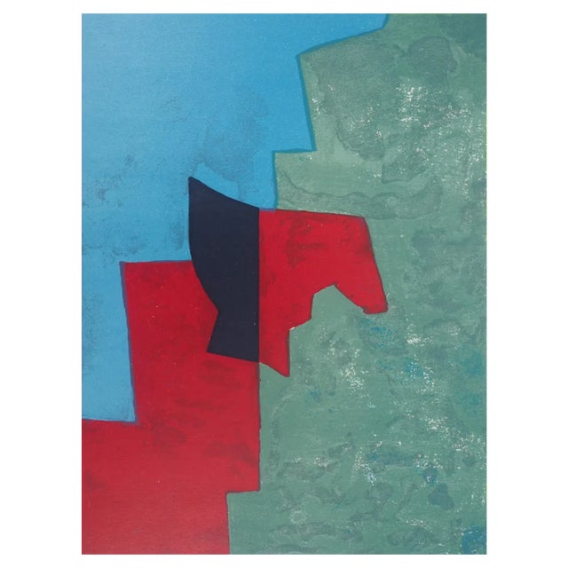 Serge Poliakoff, Composition Rouge, Verte et Bleue, 1961, Original Lithograph For Sale