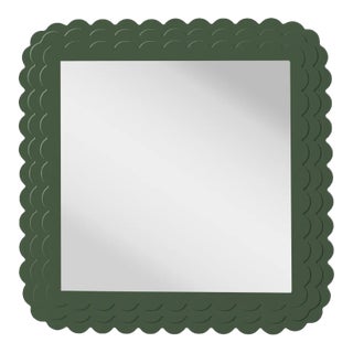 Fleur Home Carnival Krewe Square Mirror in Duck Green, 36x36 For Sale