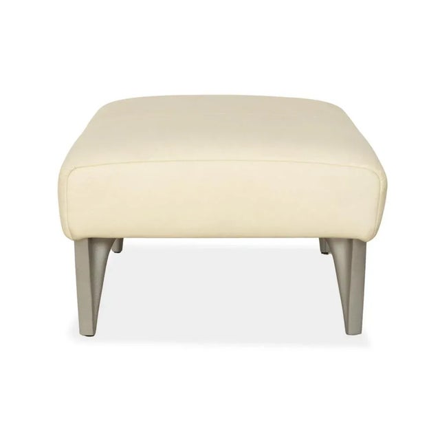 Cream Model 1600 Leather Stool Cream White from Rolf Benz For Sale - Image 8 of 10