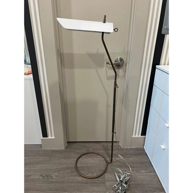 Brand: Visual Comfort. Designer: Chapman & Myers Stem/Base Finish: Hand-Rubbed Antique Brass. Metal Shade Finish: White....