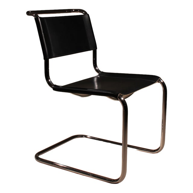 Cantilever Chair in Black Leather by Mart Stam for Thonet, Germany, 1926 For Sale