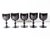 A set of five glasses produced by Carlo Moretti. Made in Italy, this set is made of black and white cased glass. The...