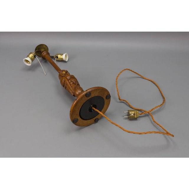 Art Deco 2-Light Owl Sculpture Table or Desk Lamp, Germany, 1920s For Sale - Image 13 of 18