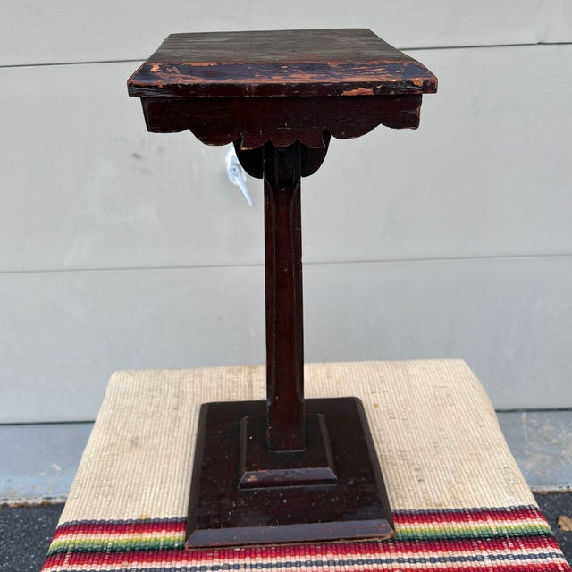 A Neat Antique Painted Pine and Carved Plant Stand or Pedestal Circa 1900 Found in Lancaster County, Pennsylvania....