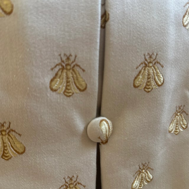 Early 21st Century Napoleonic Golden Bee Tufted Ottoman For Sale - Image 11 of 12