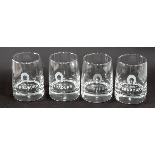 Glass Vintage Herradura Horse Shoe Logo Lowball Tumblers Set of 4 Collectible Barware For Sale - Image 7 of 12