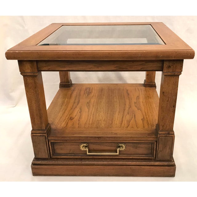 Midcentury Thomasville End Table With Glass Top Chairish