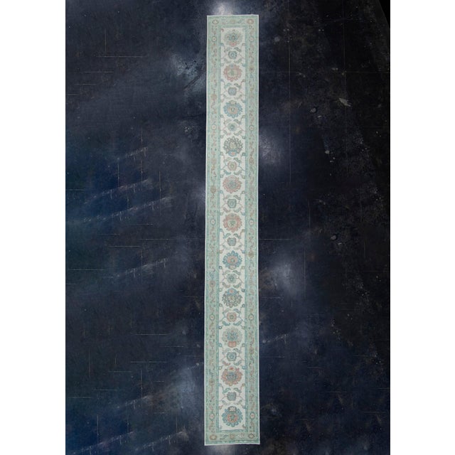 Green Turkish Oushak Runner Rug 2'10" x 22'7" #17406 For Sale - Image 8 of 8
