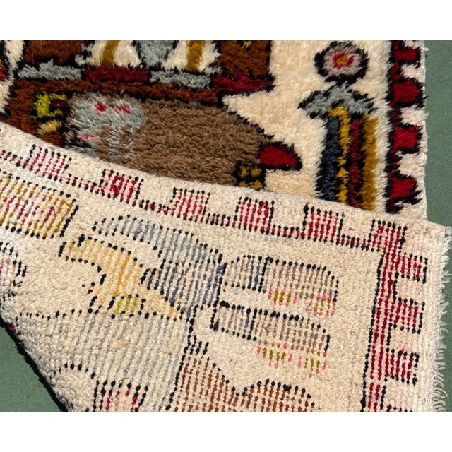 Textile Vintage Ecuadorian Hand-Made Woven Shag Tapestry For Sale - Image 7 of 9