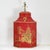 Vintage Red Chinoiserie Hand-Painted Hexagon Tea Caddy Table Lamps - a Pair For Sale In New York - Image 6 of 11