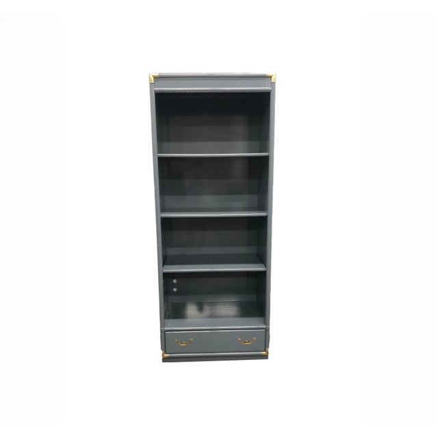 Blue/Gray Drexel Bookshelf For Sale - Image 9 of 9
