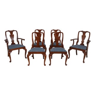 Set of 6 Henkel Harris Model 110 Cherry Dining Room Chairs For Sale