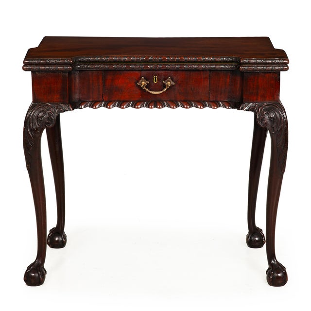 English Rare English George III Antique Mahogany Card Game Table Circa 1760 For Sale - Image 3 of 18