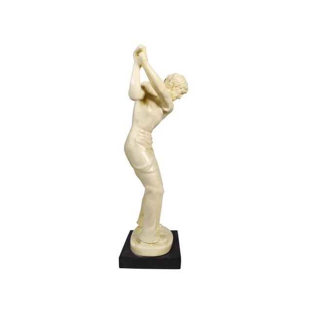 Mid 20th Century Italian Asantini Golfer on Marble Base Sculpture For Sale - Image 4 of 12