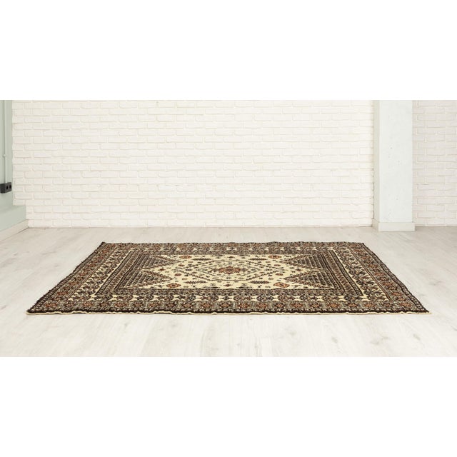 1960s Mid-Century Moroccan Handwoven Wool Rug with Geometric Motifs, 1960s For Sale - Image 5 of 5