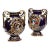 Pair of Late 19th Century Cobalt Blue Porcelain and Limoges Enamel Portrait Vases For Sale