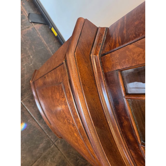 Late 20th Century Chippendale Gothic Small Carpathian Burl Elm Cupboard Corner Cabinet For Sale - Image 9 of 10