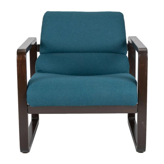 Petrol and Brown Chair by Martin Stoll for Giroflex 70cm x 68m x 75cm I have official proof of authenticity such as...