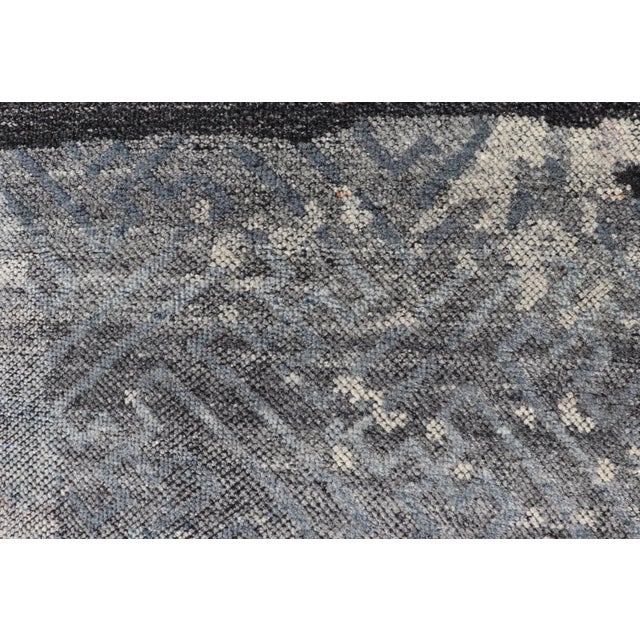 Indian Modern Abstract Area Rug With All-Over Modern Design For Sale - Image 9 of 13