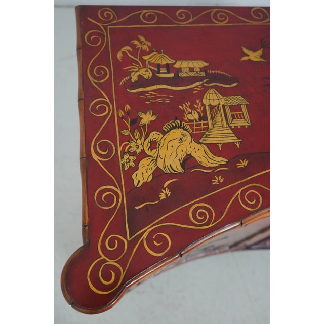 Stunning Paint Decorated 2 Door Commode Cabinet For Sale - Image 10 of 12