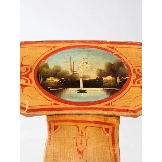Farmhouse Antique Painted Rocking Chair For Sale - Image 3 of 13