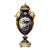 French Porcelain Vase – Dark Blue Romantic Landscape With Gold Leaf & Bronze Details For Sale