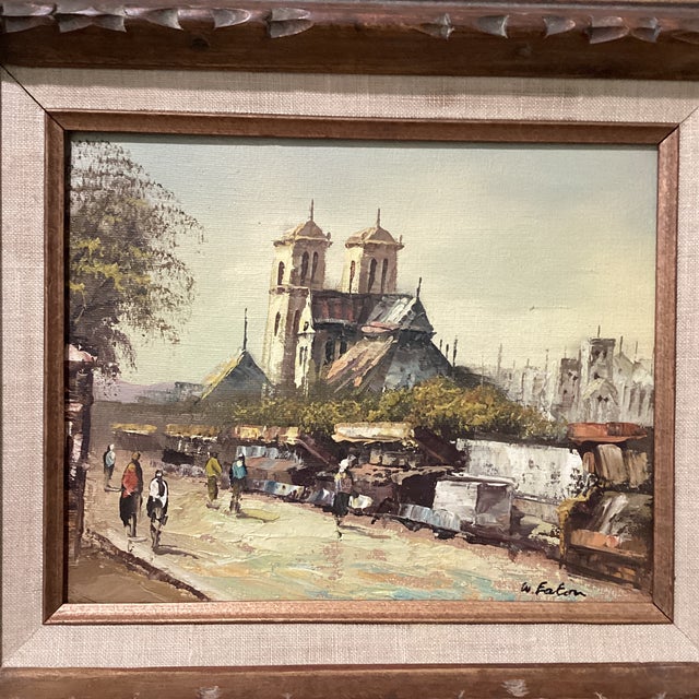 Impressionist Mid 20th Century Paris City Landscape Market Scenes Oil Painting on Canvas Signed Framed For Sale - Image 3 of 12