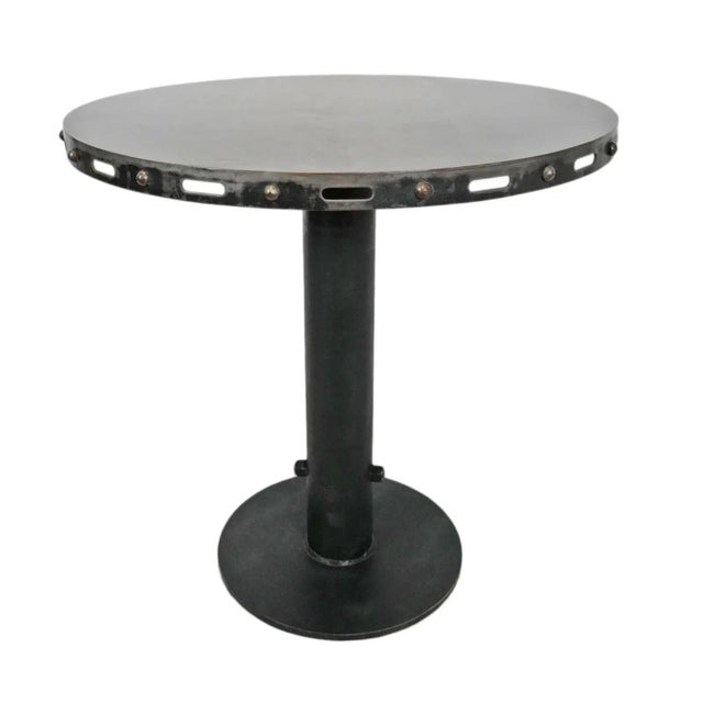 Metal Vintage Iron Gunmetal Bistro Table For Sale - Image 7 of 7