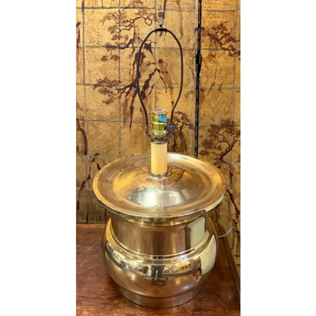 Mid Century Brass Urn Lamp, Signed For Sale - Image 4 of 7