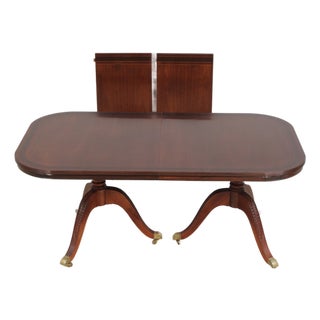 Banded Border Mahogany Dining Room Table For Sale