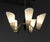 1950s Swedish Brass Five Arm Chandelier with Frosted Art Glass Shades from Asea, 1950s For Sale - Image 5 of 7