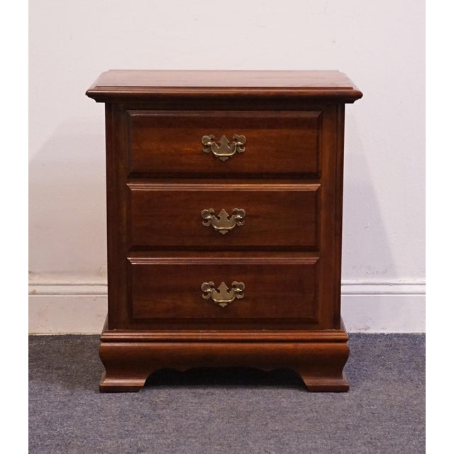 Brown Cresent Furniture Solid Cherry Traditional Style 22" Three Drawer Nightstand For Sale - Image 8 of 12