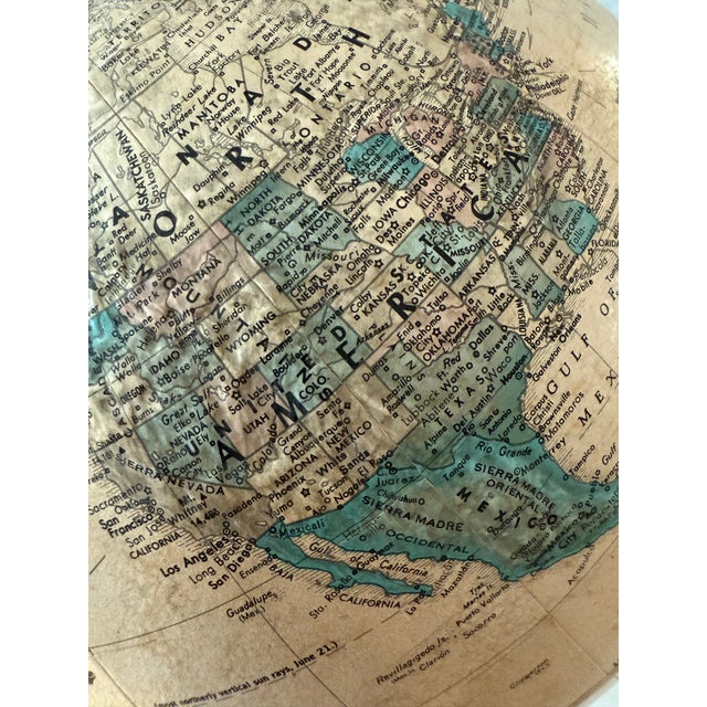 Mid 20th Century Vintage Replogle World Classic Series Globe on Wood Base For Sale - Image 5 of 9