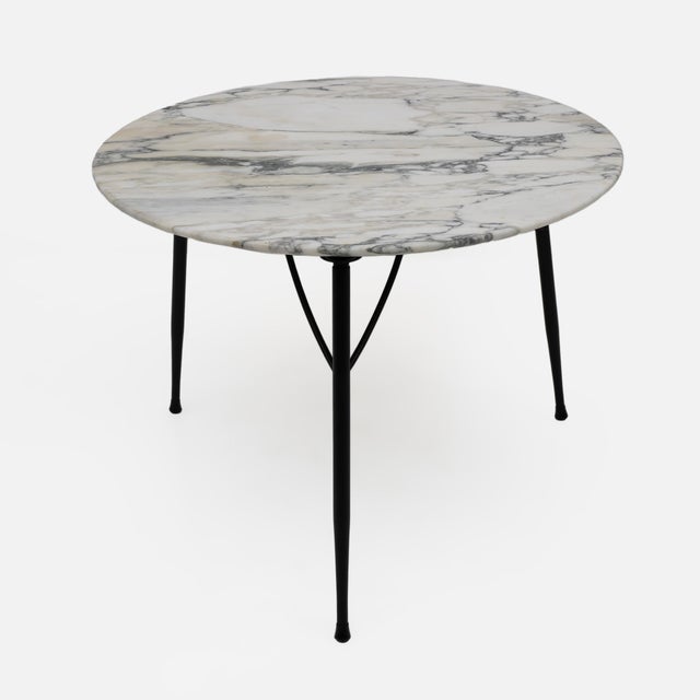 Metal Mid-Century Modern Italian Marble and Metal Round Coffee Table, 1960s For Sale - Image 7 of 7