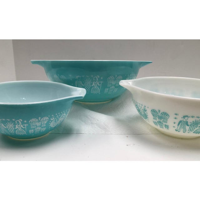 MidCentury Pyrex Turquoise Mixing Bowls Set of 3 Chairish